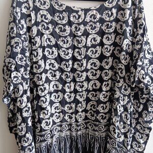 Black and White Salamander Tunic Top